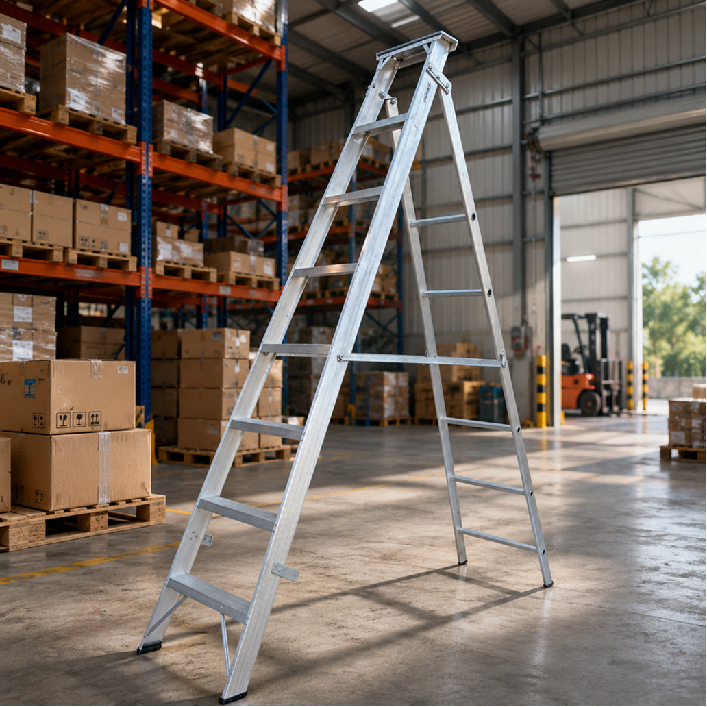 EMAC Aluminium Dual Purpose Light Weight Anti Slip Folding Aluminium Ladder