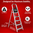 EMAC ESL Aluminium  Folding Ladder for Home, Shop & Office Use Slip Resistant Step Aluminium Ladder (With Platform)