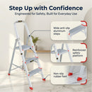EMAC ESL Aluminium  Folding Ladder for Home, Shop & Office Use Slip Resistant Step Aluminium Ladder (With Platform)