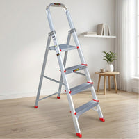 EMAC ESL Aluminium  Folding Ladder for Home, Shop & Office Use Slip Resistant Step Aluminium Ladder (With Platform)
