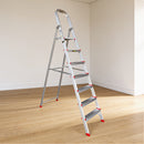 EMAC ESL Aluminium  Folding Ladder for Home, Shop & Office Use Slip Resistant Step Aluminium Ladder (With Platform)