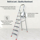EMAC ESL Aluminium  Folding Ladder for Home, Shop & Office Use Slip Resistant Step Aluminium Ladder (With Platform)