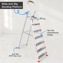 EMAC ESL Aluminium  Folding Ladder for Home, Shop & Office Use Slip Resistant Step Aluminium Ladder (With Platform)