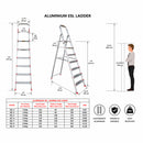 EMAC ESL Aluminium  Folding Ladder for Home, Shop & Office Use Slip Resistant Step Aluminium Ladder (With Platform)