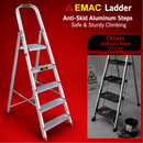 EMAC ESL Aluminium  Folding Ladder for Home, Shop & Office Use Slip Resistant Step Aluminium Ladder (With Platform)