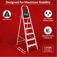 EMAC ECL Aluminium Domestic Light Weight Anti Slip Folding Aluminium Ladder