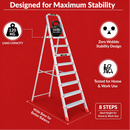 EMAC ECL Aluminium Domestic Light Weight Anti Slip Folding Aluminium Ladder