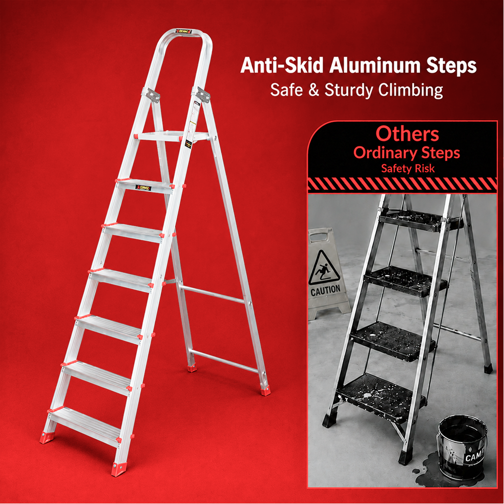 EMAC ECL Aluminium Domestic Light Weight Anti Slip Folding Aluminium Ladder