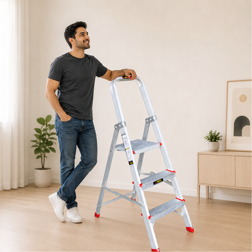 EMAC ECL Aluminium Domestic Light Weight Anti Slip Folding Aluminium Ladder