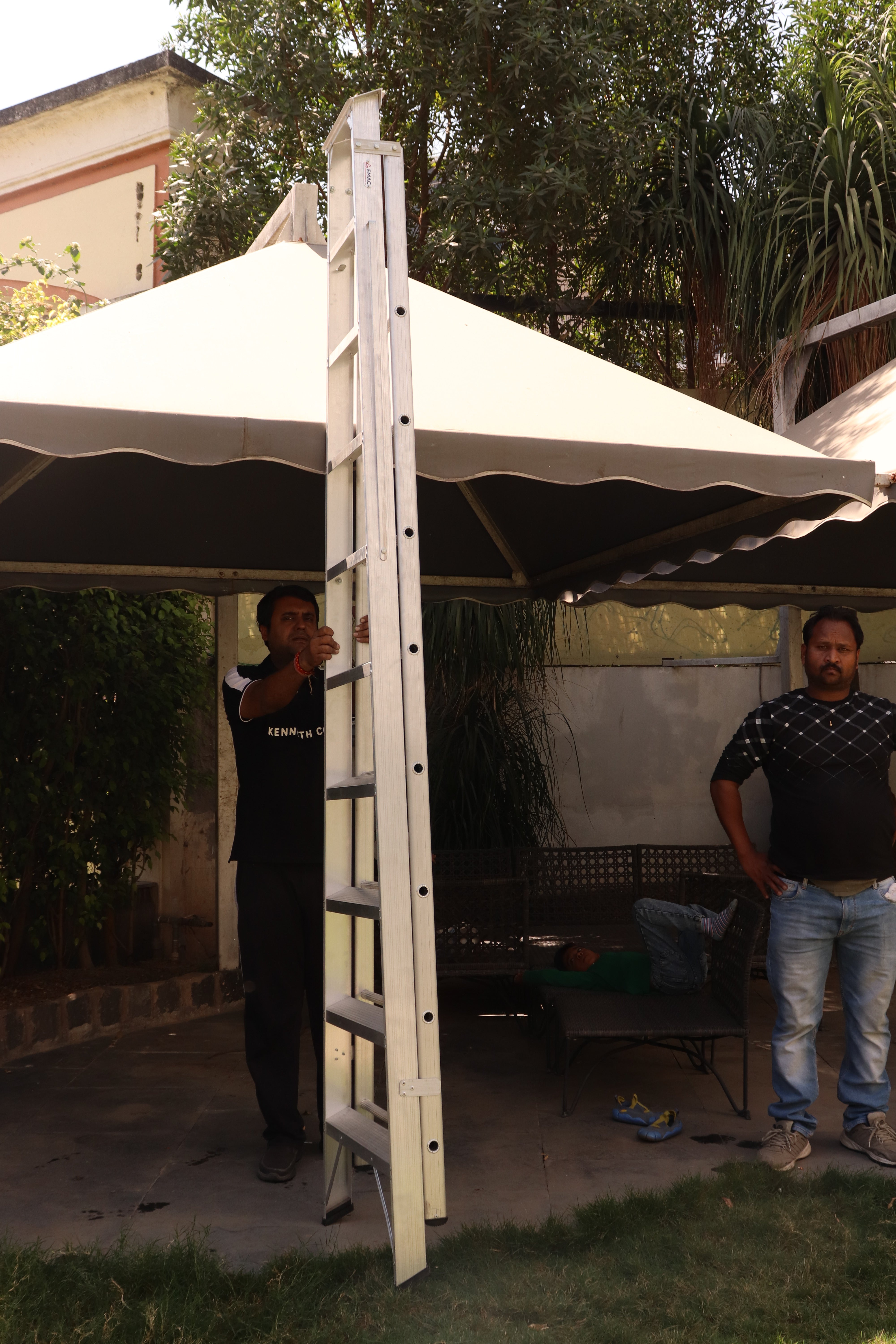 EMAC Aluminium Dual Purpose Light Weight 10-Step Aluminium Ladders Anti Slip Folding Aluminium Ladder