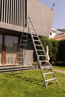 EMAC Aluminium Dual Purpose Light Weight 14-Step Aluminium Ladders Anti Slip Folding Aluminium Ladder