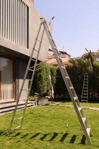 EMAC Aluminium Dual Purpose Light Weight 12-Step Aluminium Ladders Anti Slip Folding Aluminium Ladder
