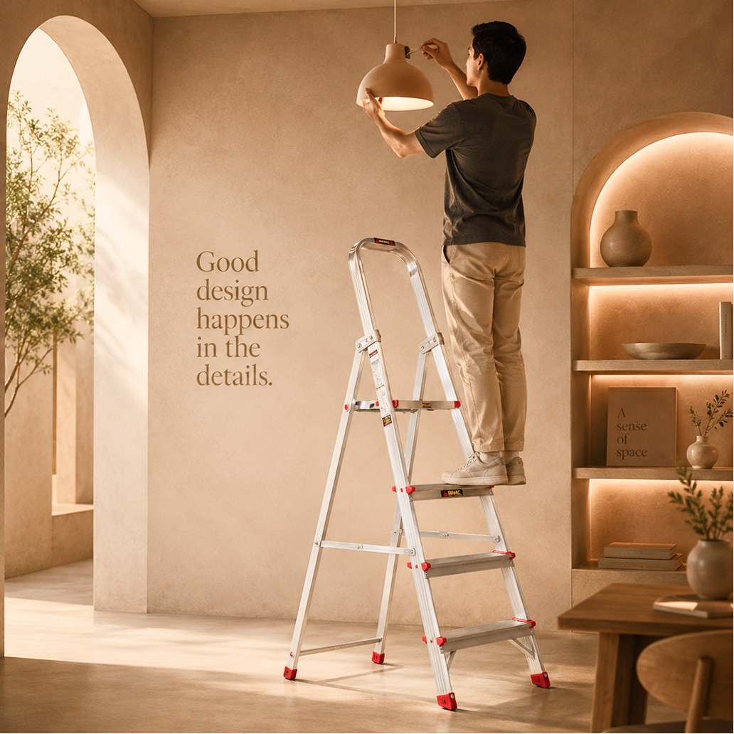 EMAC ECL Aluminium Domestic Light Weight Anti Slip Folding Aluminium Ladder