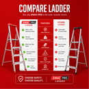 EMAC PRO Step Aluminium Ladder WIth (Tools Tray And 5 Inch Wide Anti Skid Step)