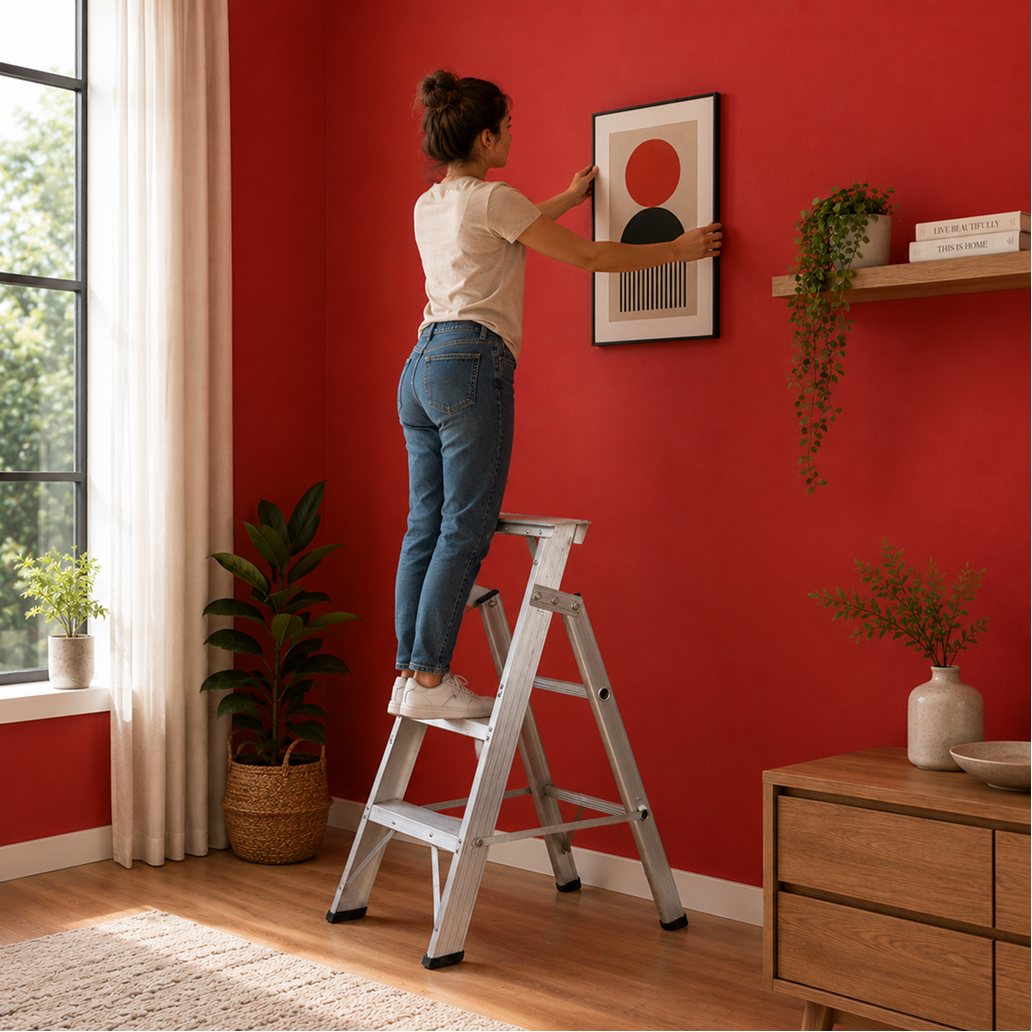 EMAC Aluminium Dual Purpose Light Weight Anti Slip Folding Aluminium Ladder