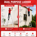 EMAC Aluminium Dual Purpose Light Weight Anti Slip Folding Aluminium Ladder