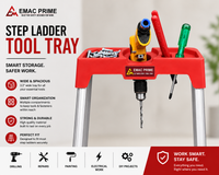 EMAC PRIME Step Aluminium Ladder WIth (Tools Tray And 3.2 Inch Wide Anti Skid Step)