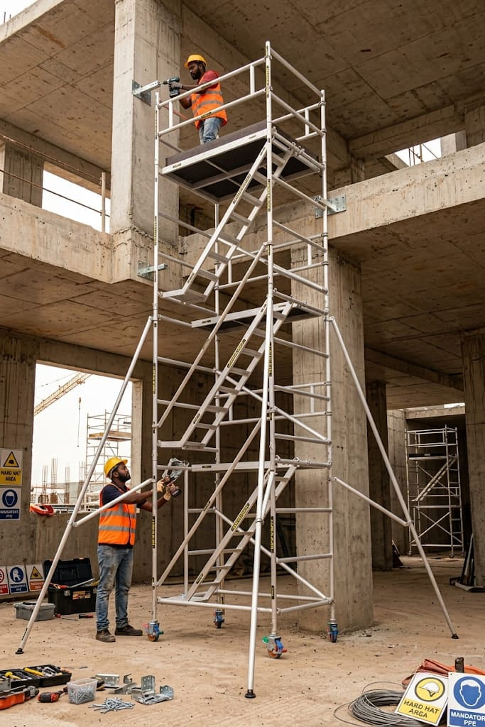 Aluminium Mobile Scaffold Tower for Construction | EMAC India
